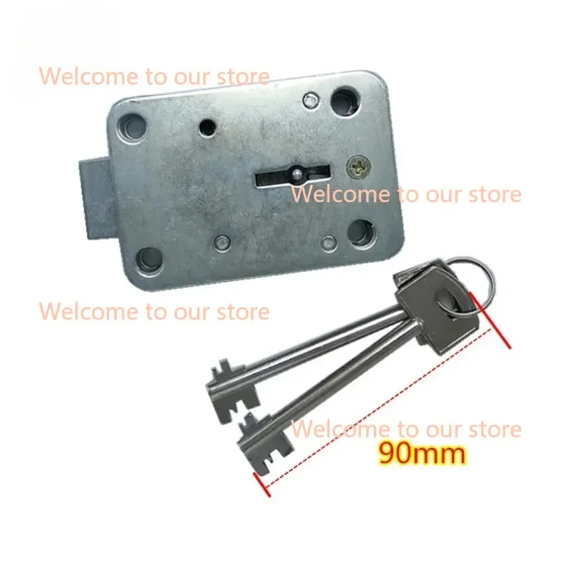 Suitable for Home Safe Vault Door Safe Leaf Lock Escort Car Lock 90 Double Flagpole Extra Long Key Anti-theft Lock