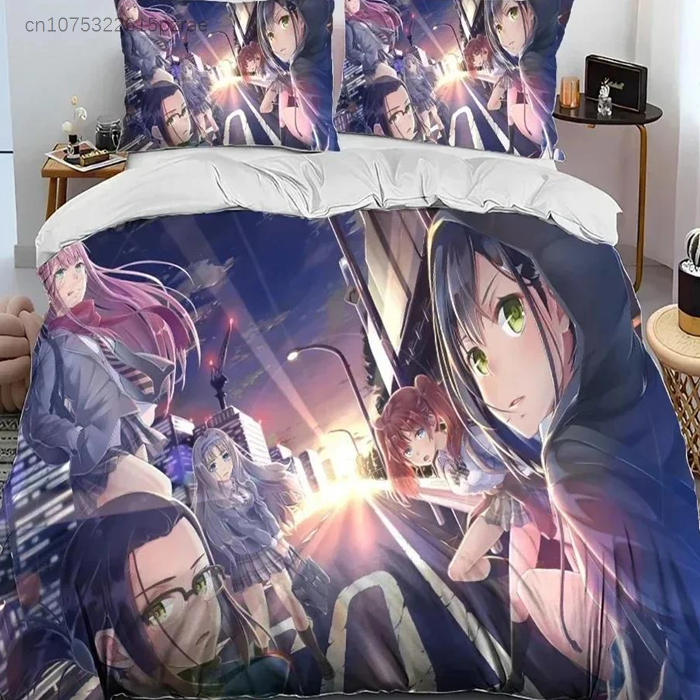 3D Zero Two DARLING In The FRANXX Anime Comforter Bedding Set,Duvet Cover Bed Set Quilt Cover Pillowcase,Queen Size Bedding Set