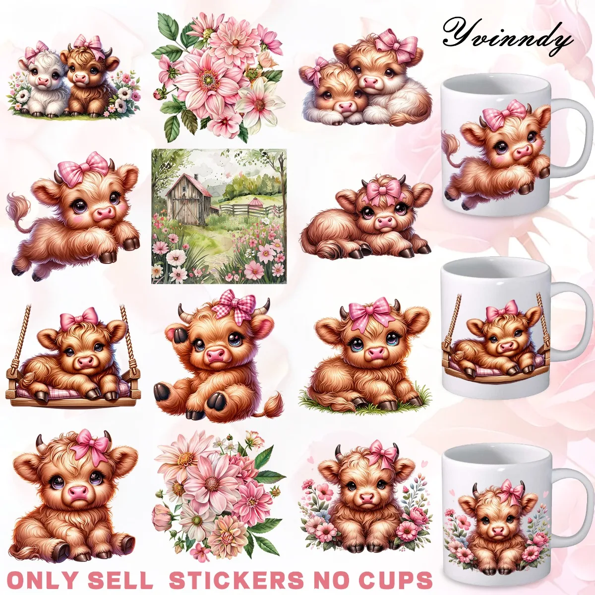 

Набор из 12 наклеек с красивыми весенними пейзажами леса для упаковки стеклянных банок, УФ-ДТФ бумага для высококачественной переноски изображений