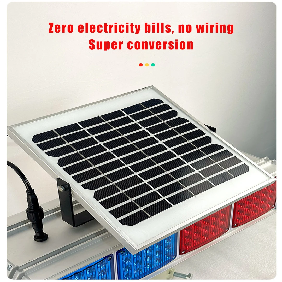 Warning Light 12v Aluminum Material Safety Emergency Strobe Lights Led Solar Blinker Flash Powered Flashing Beacon Rechargeable