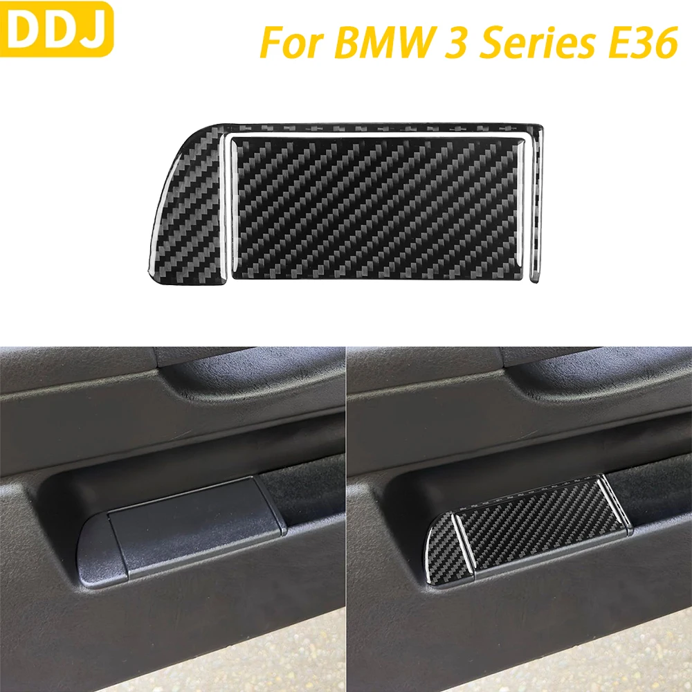 For BMW 3 Series E36 1991-1999 Accessories Carbon Fiber  Door Storage Box Panel Cover Decorative Car Interior Decoration Sticker