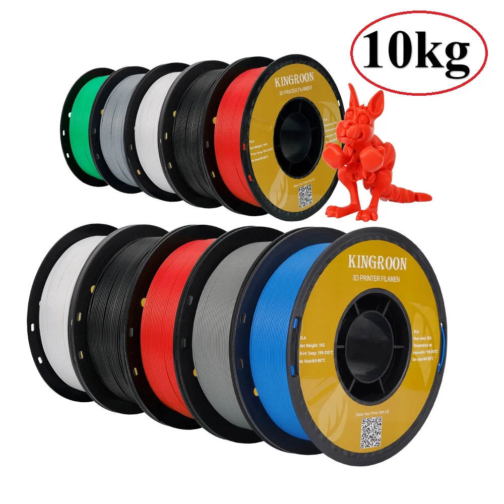 3D Printer PETG 10KG PLA Filament TPU Soft 3D Printing Plastic Material 1.75mm filamentos para impresora de 3d 10Rolls/Set