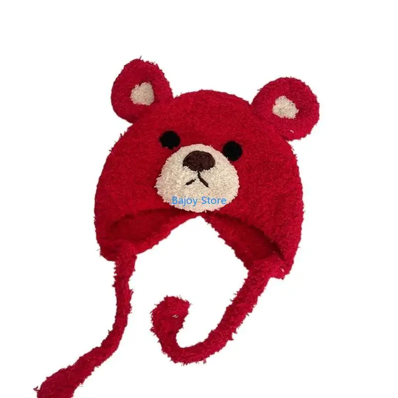 

63HE Bear Bonnet Fashion Winter Warm Hat for Children Boy Girl 5-36 Months