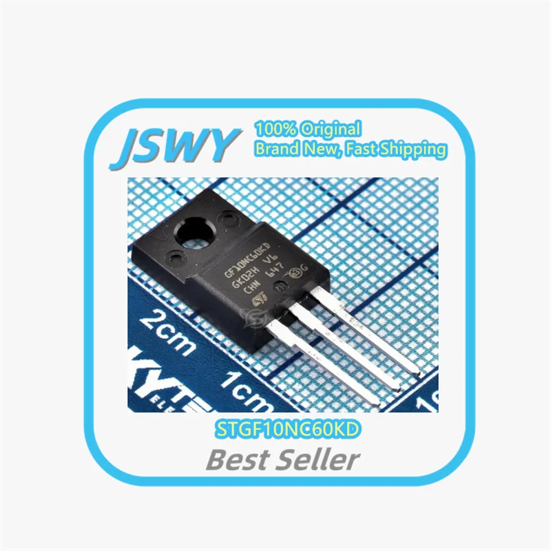 (10/50 pieces) STGF10NC60KD GF10NC60KD TO-220F Field Effect Transistor, Original and Genuine Product