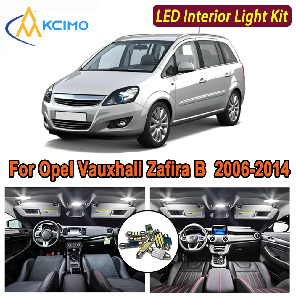 

Kcimo LED For Opel Vauxhall Zafira B (2006-2014) Premium Bright LED Interior Dome Map Trunk Light Kit Car Led Canbus Lamps Car