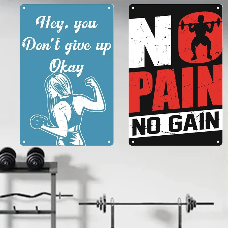 Gym Retro Metal Tin Sign Fitness Funny Vintage Iron Poster Exercise Motivation Quote Home Bar Pub Garage Man Cave Decor Gifts