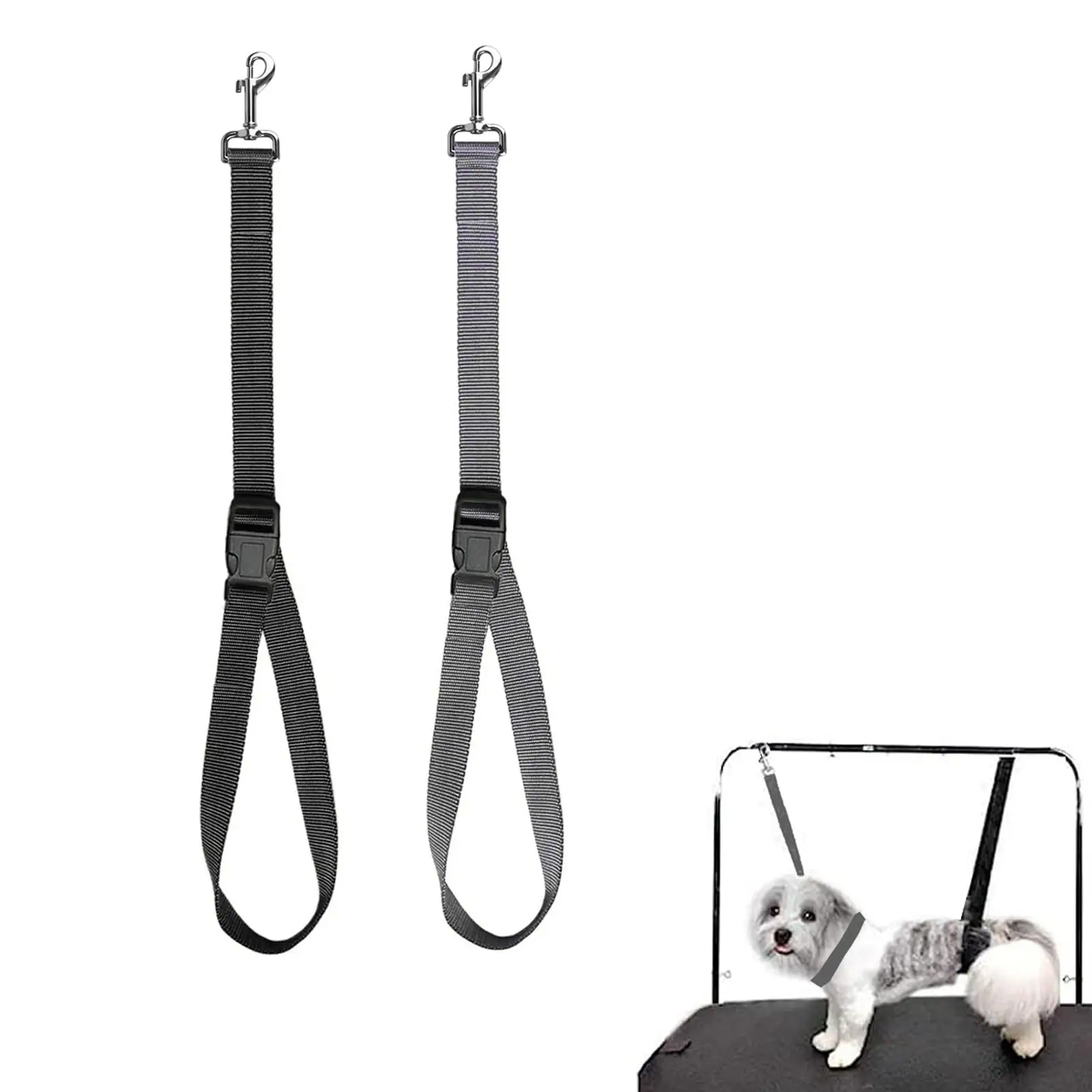 2 Pcs Adjustable Nylon Pet Grooming Loops Noose Loop Fixed Safety Tether Straps for Dog Grooming Bathing Bathtub Accessories