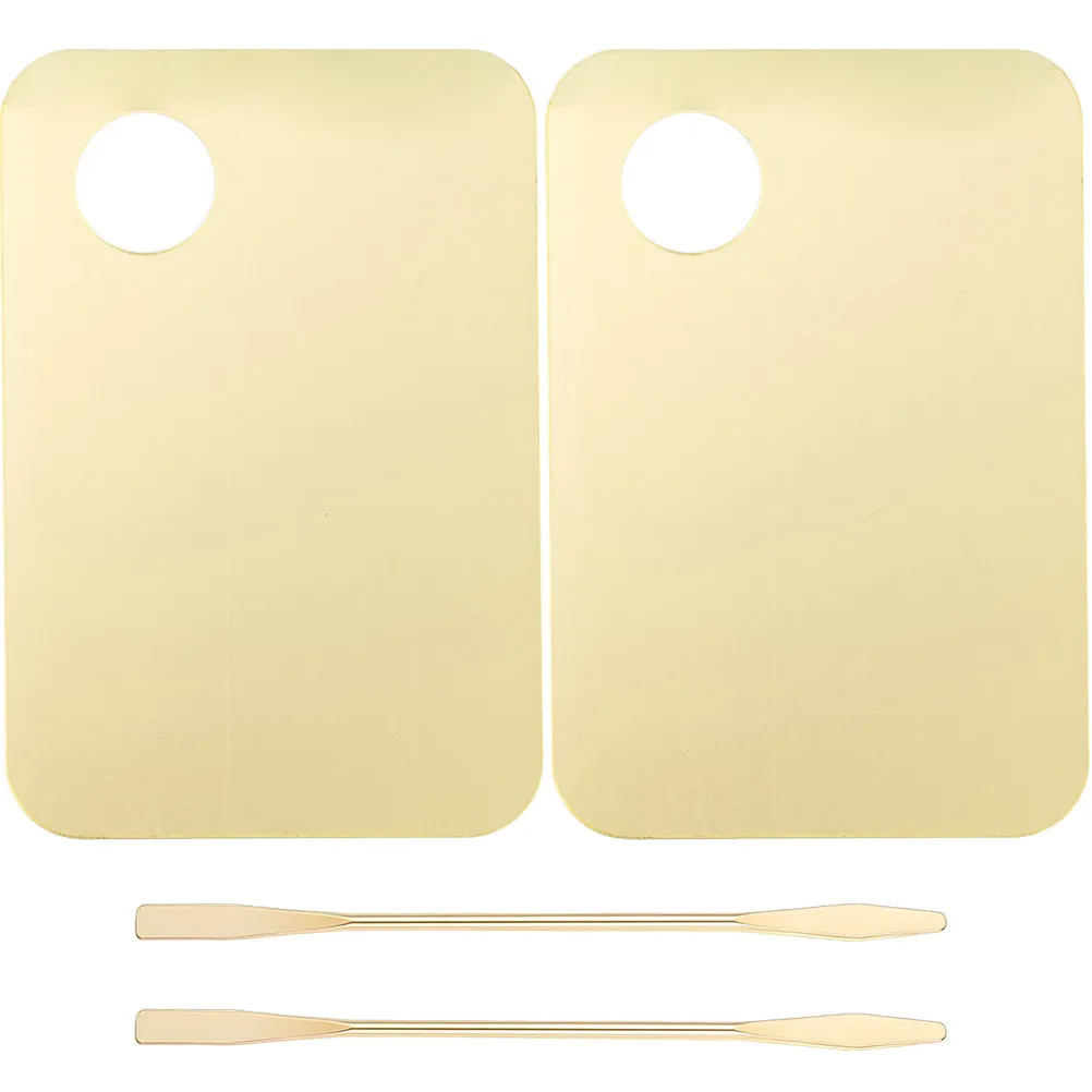 2Set Easy to Carry Lightweight Makeup Mixing Palette Set Acrylic Blending Tray Spatula for Foundation Concealer Pigments Color