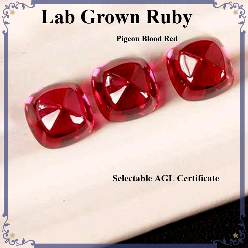 Lab Grown Ruby Various Cut Pigeon Blood Red Color Selectable Certificate