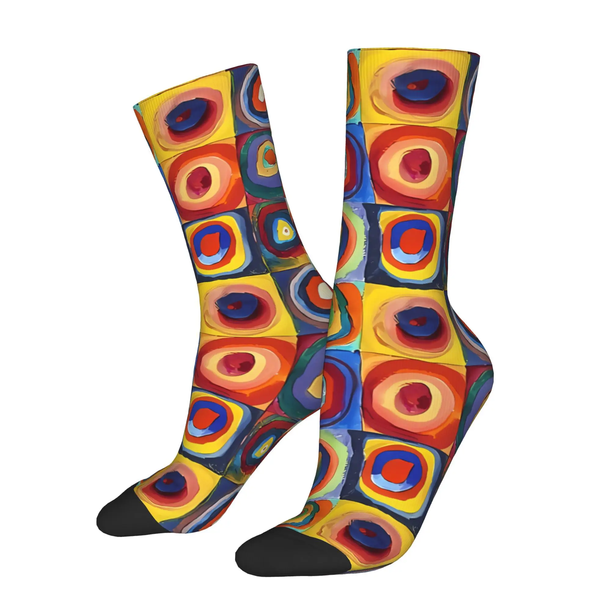 Wassily Kandinsky Color estudio cuadrados con círculos concéntricos Bauhaus calcetín impreso hombre poliéster moda