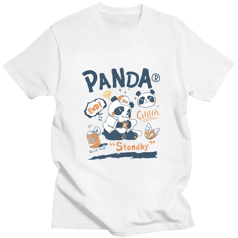 Simpatico cartone animato Panda stampato T-shirt 100% cotone magliette grafiche magliette donna/uomo estate abbigliamento Casual o-collo manica corta