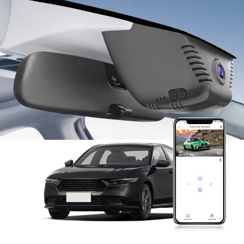 Cámara de salpicadero para Honda Accord 11th Gen 2023 2024 2025, grabadora de vídeo DVR para coche estilo OEM 4K aplicación WIFI, Dashcam para Accord
