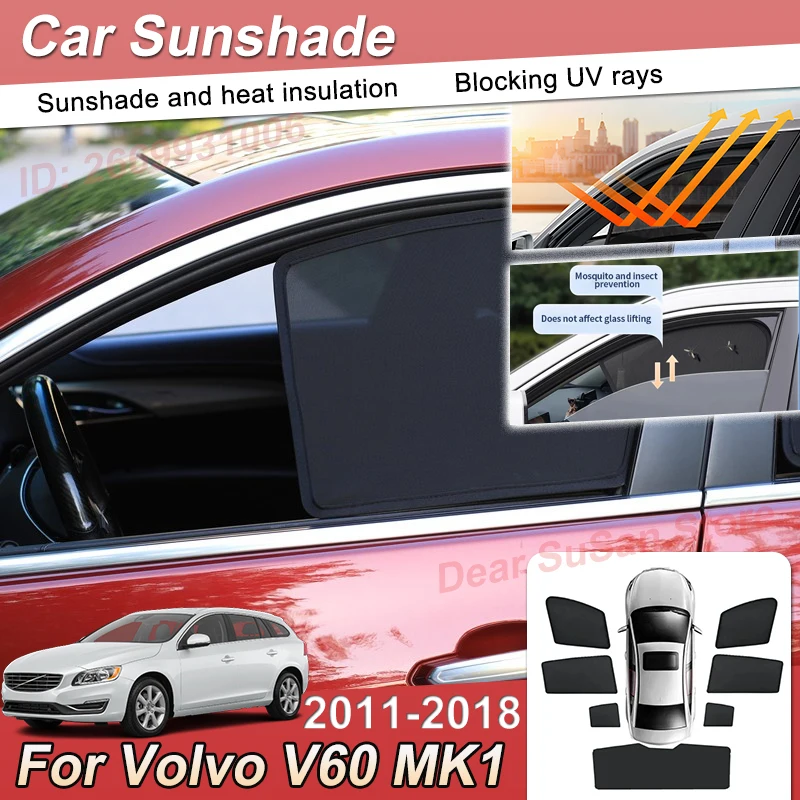 

For Volvo V60 Parts 2011~2018 Auto Magnetic Mesh Sunshades Sunscreen Window Windshield Sun Shade Visors Car Accessories Body Kit