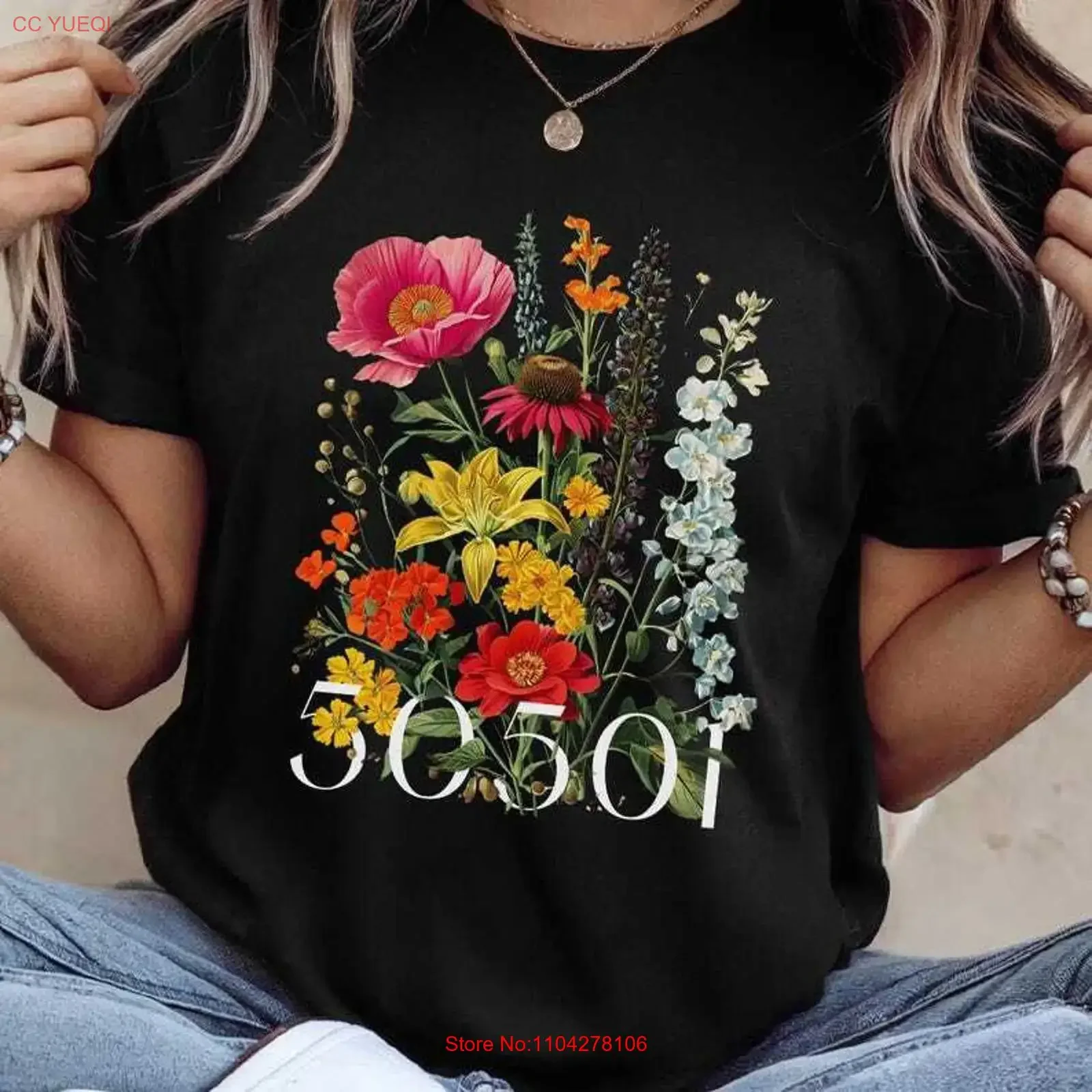 Floral 50501 50 Protests States 1 Movement T Shirt  vintage Washed graphic Unisex Stretched Top For Everyday Wear Slightly