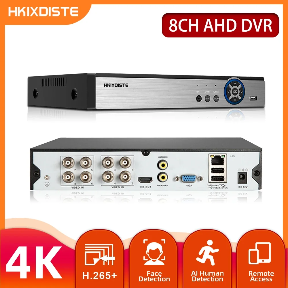 4K Home Hybrid Recorder AHD 5MP-N Xmeye Surveillance Video Recorder Cctv Cameras Recorders Dvr 4/8 Channels for 8MP Camera Dvr