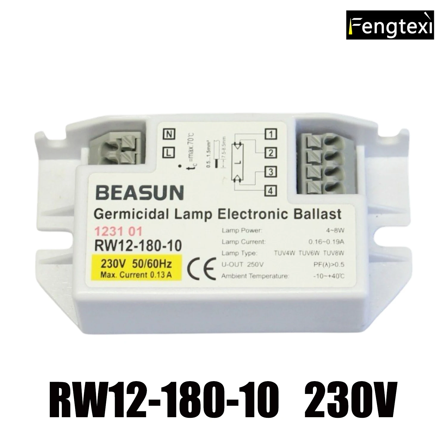 

Электронный балласт RW12-180-10 для ультрафиолетовых ламп 4 Вт, 6 Вт, 8 Вт, 11 Вт, 16 Вт