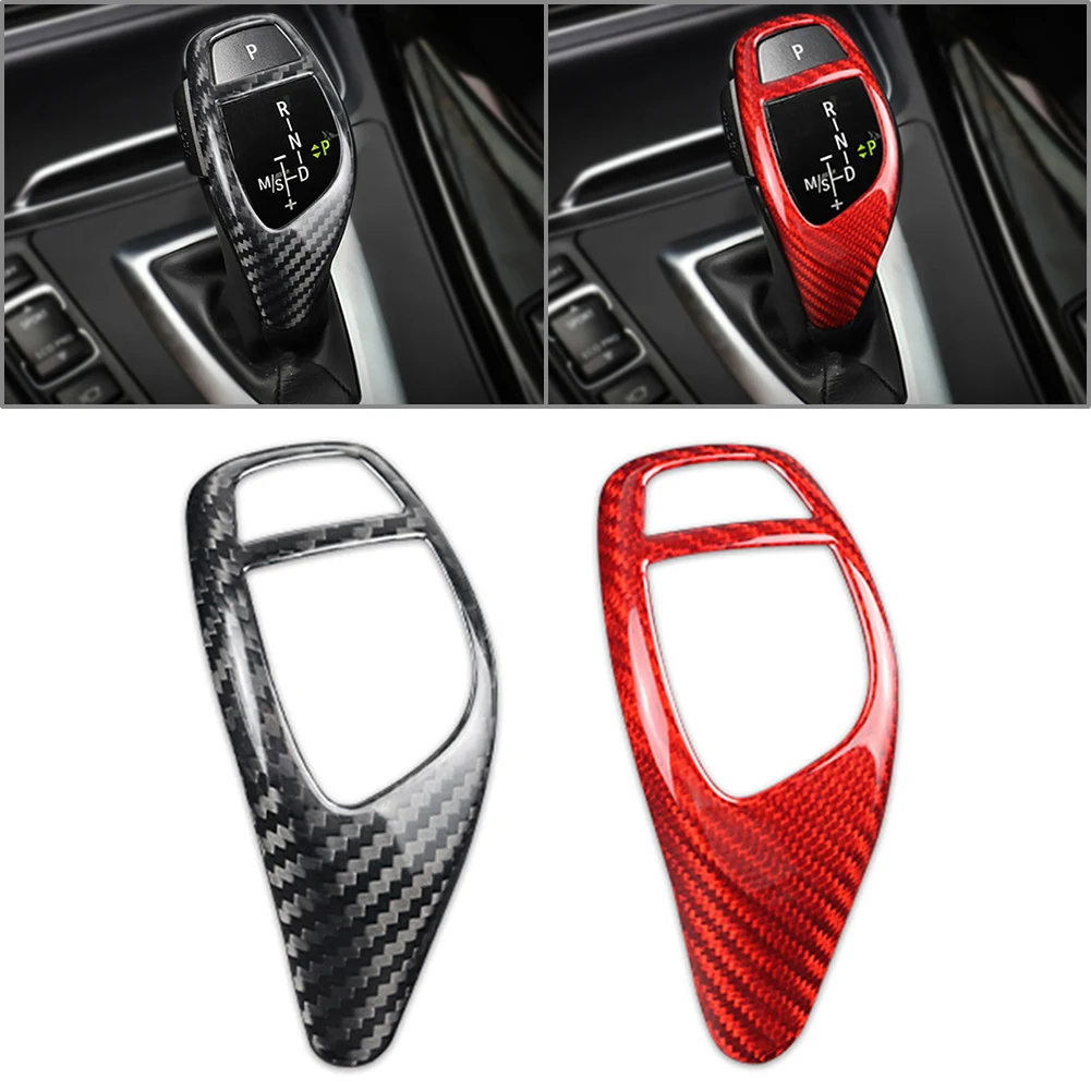 Carbon Fiber Car Gear Shift Knob Cover Decorative Trim For BMW 1 2 3 4 5 6 7 Series X3 X5 X4 F10  F01 F20 F22 F30 F31 F25 F15