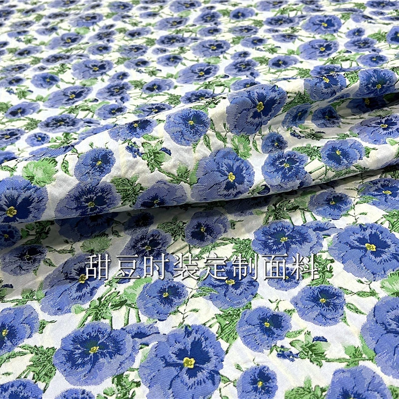 Flower Jacquard Brocade Fabric European Brand Fashion Dress Suit Woven Fabrics Cloth for Diy Sewing Material by the Meter