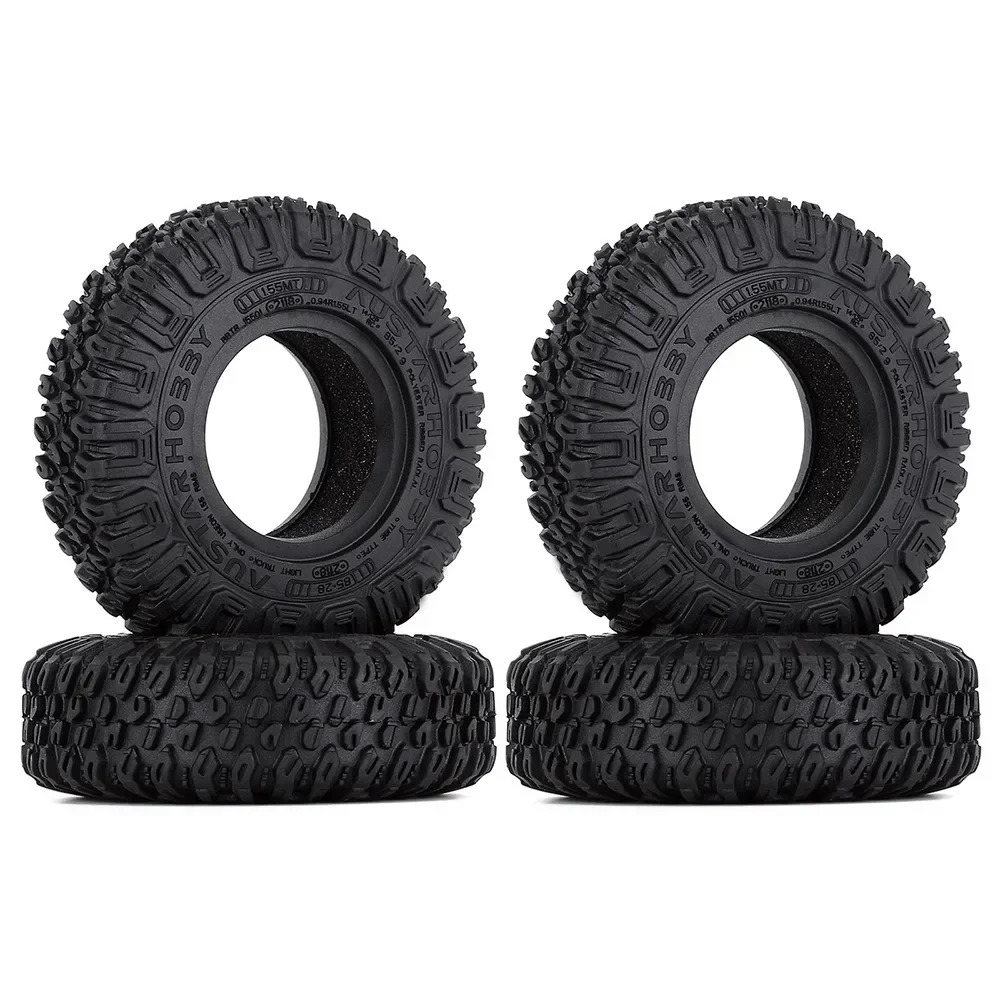 4pcs 85*28mm 1.55" Soft Rubber Terrain Wheel Tires for RC Crawler Car Axial AX90069 D90 TF2 Tamiya CC01 LC70 MST JIMNY view 5