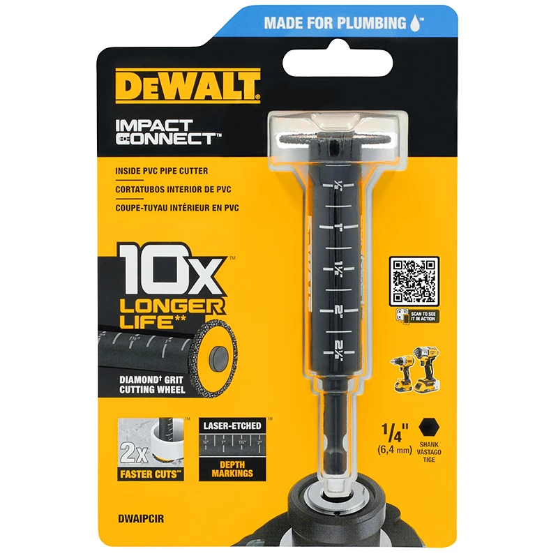 DEWALT DWAIPCIR Impact Connect Inside Cutting Tool Accessories Part 34MM With Scale For PVC PIPE Cutter