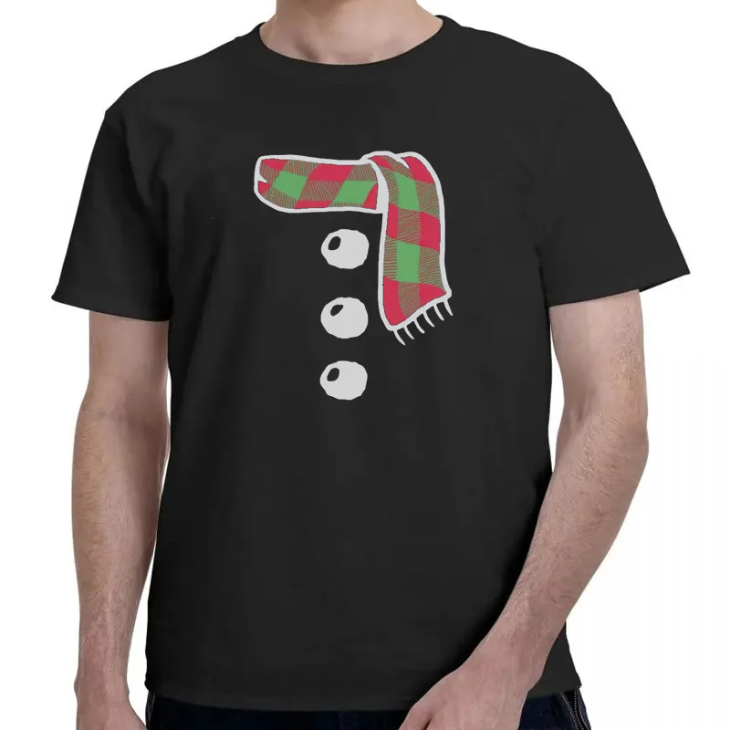 T-Shirt à Manch Court et Col Ras du Cou pour Homme, Vêtement en Coton, avec de Bonhomme de Neige, Cadeau d'Urg