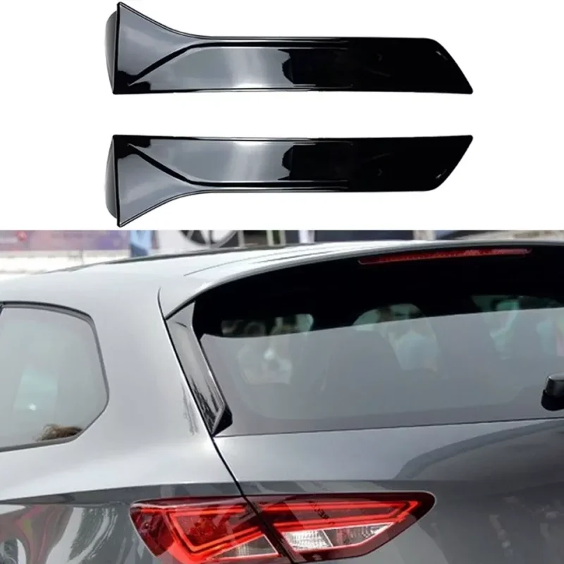 2 Pcs/Set Rear Side Spoiler Wing Car Accessories Styling Kit Black For Seat Leon FR MK3 MK3.5 2013-21
