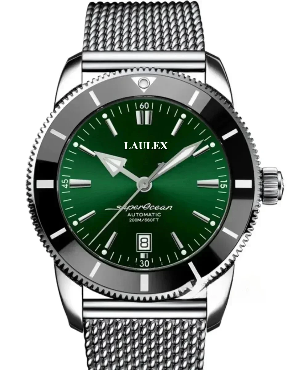 2024 Luxury Men\'s Ocean Series Stainless Steel Automatic Date Gift Watch Stainless Steel Mesh Belt Quartz Waterproof Watch