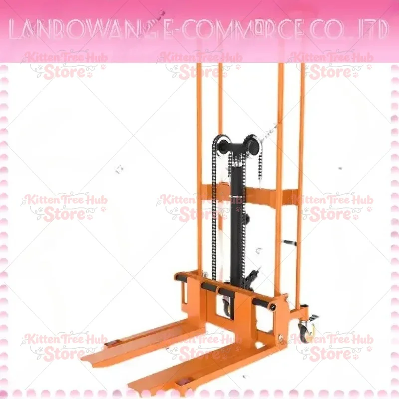 Manual small forklift household stacker hydraulic transporter