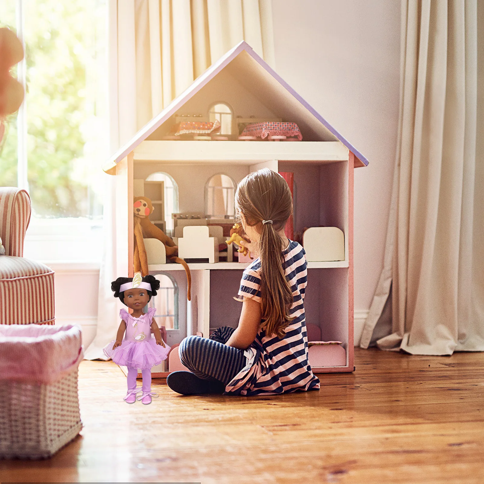 

1Set Dancewear for 14Inch Ballet Dress Costume Tutu Leotard Set Dress Up Accessories Girls Imaginative Playtime Fun