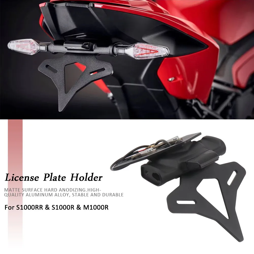 

S1000RR S1000R S 1000 RR Motorcycle Accessories Rear License Plate Bracket Holder LED For BMW M1000R 2019 2020 2021 2022 2023
