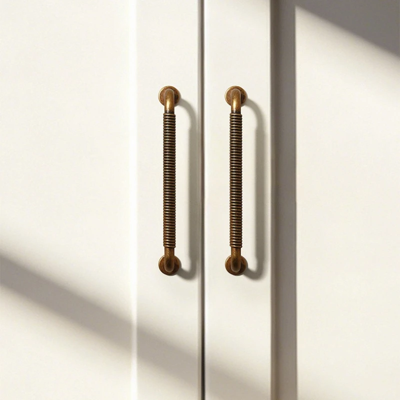 American Vintage Kitchen Cabinet Pulls Threaded Wardrobe Door Handles Single Hole Drawer Knobs Industrial Style Furniture Handle