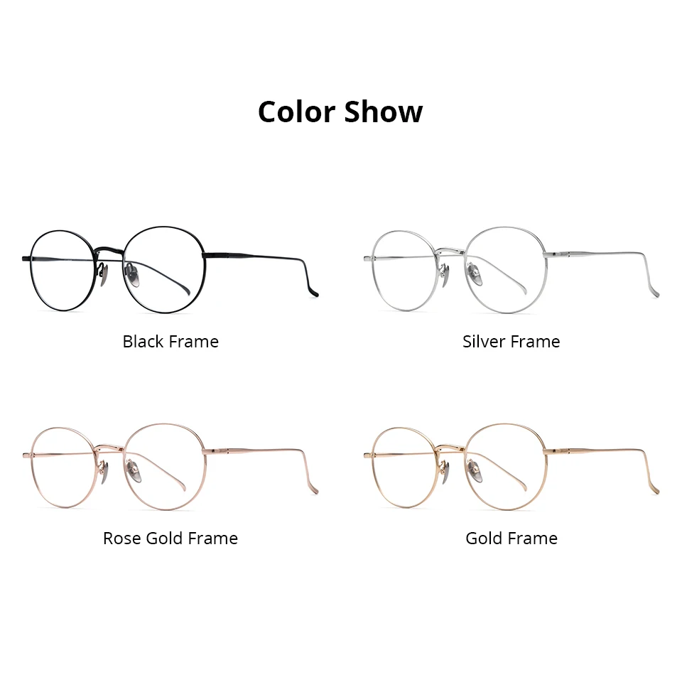 NIANZHEN سبائك التيتانيوم النظارات الإطار الرجال جولة العلامة التجارية تصميم نظارات النساء خفيفة الوزن الرجعية نظارات نظارات 1640