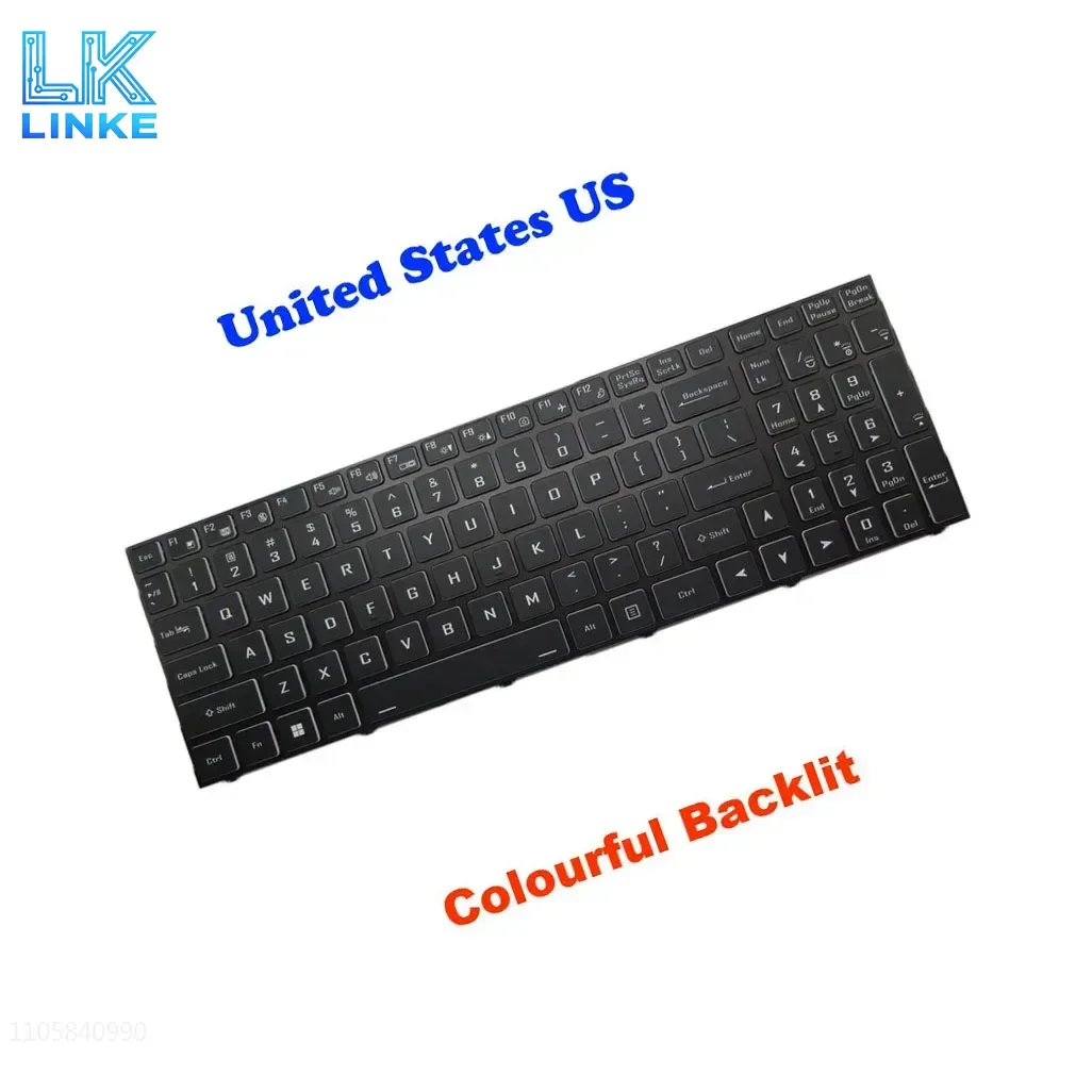 LED PER KEY Backlit US English Keyboard For CLEVO NH50AC NH55ACQ NH57AC NH58AC NH50AF1 NH55AFW NH57AF1 NH58AF1 X170SM X170KM New