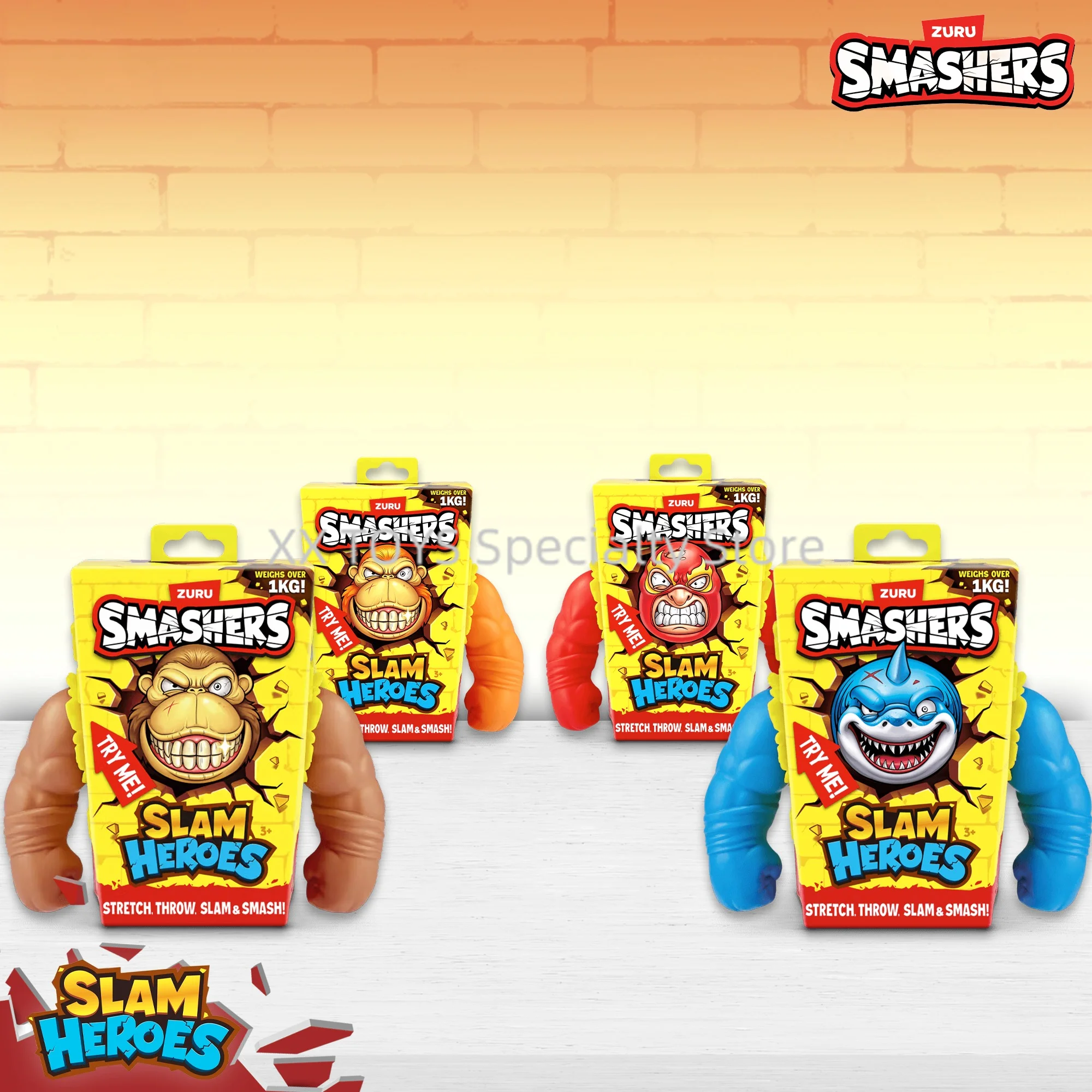 

Zuru Smashers Slam Heroes Wrestler Stretch Toy Elastic Toys Gorilla Model Rubber Stress Relief Toy Birthday Gift for A Boy