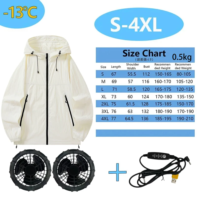 Summer Cooling Jacket for Men Women with Fans Intelligent Air Conditioning Outerwear UV Resistant Work Clothing for Outdoor