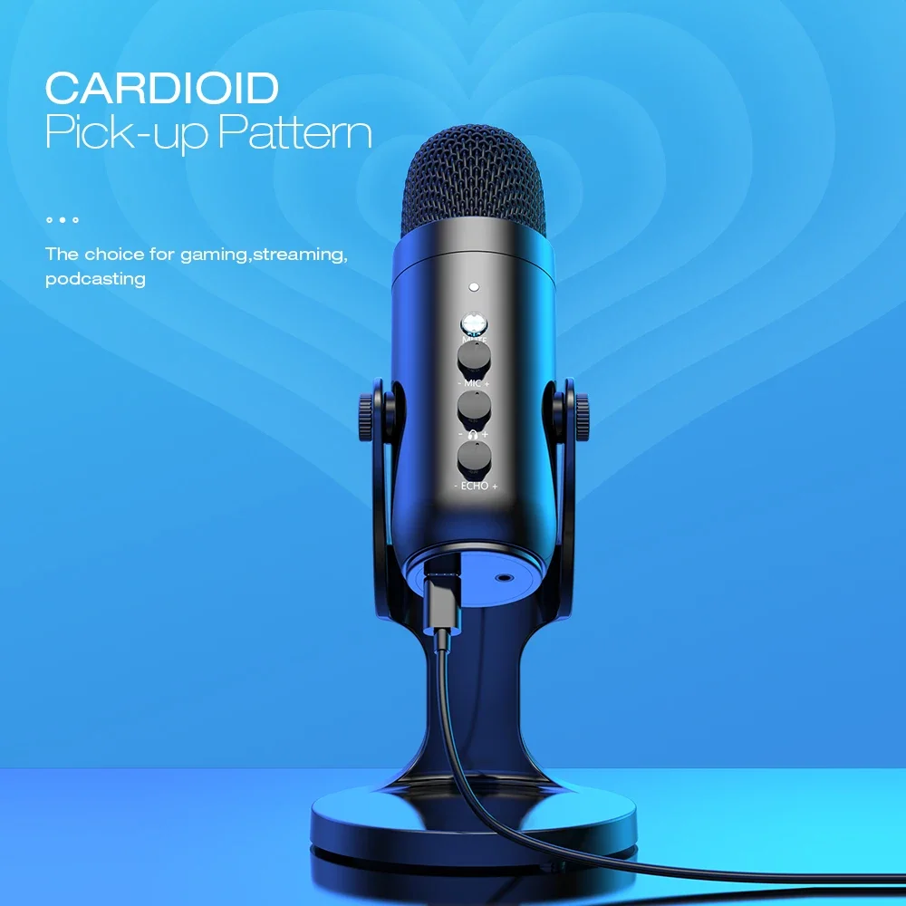Haomuren Microfono a condensatore USB professionale Microfono di registrazione Youtube per PC Computer Telefono Gaming Streaming Podcasting K66