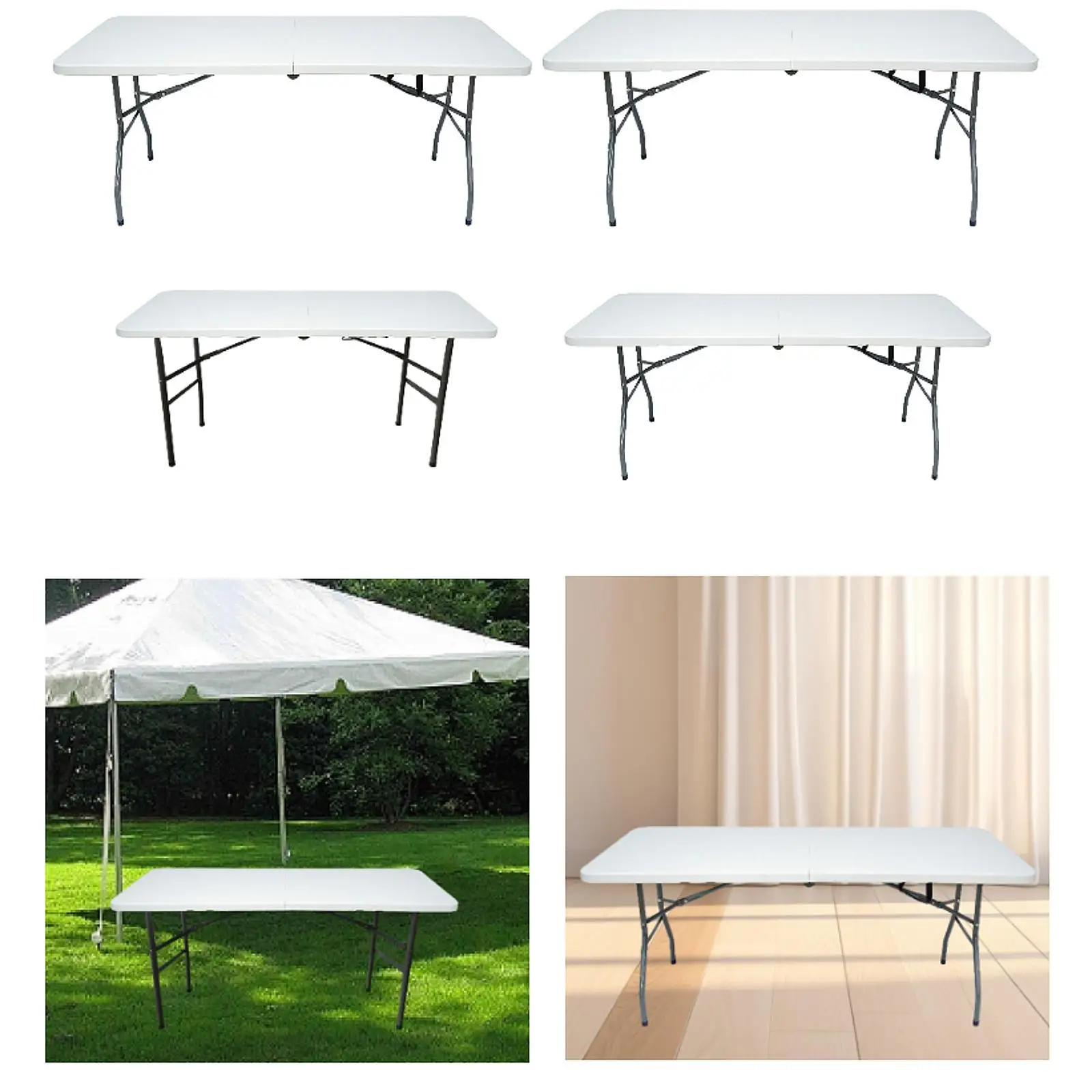 Foldable Table Multipurpose Dining Table Camp Table Picnic Table for Commercial Barbecue Party Exhibition Outdoor Indoor