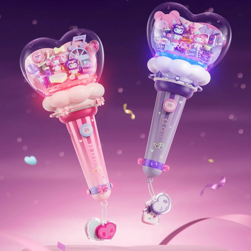 

Sanrio Building Blocks Cheering Stick, Kuromi & My Melody Educational Assembly Toy, Birthday Gift for Girls