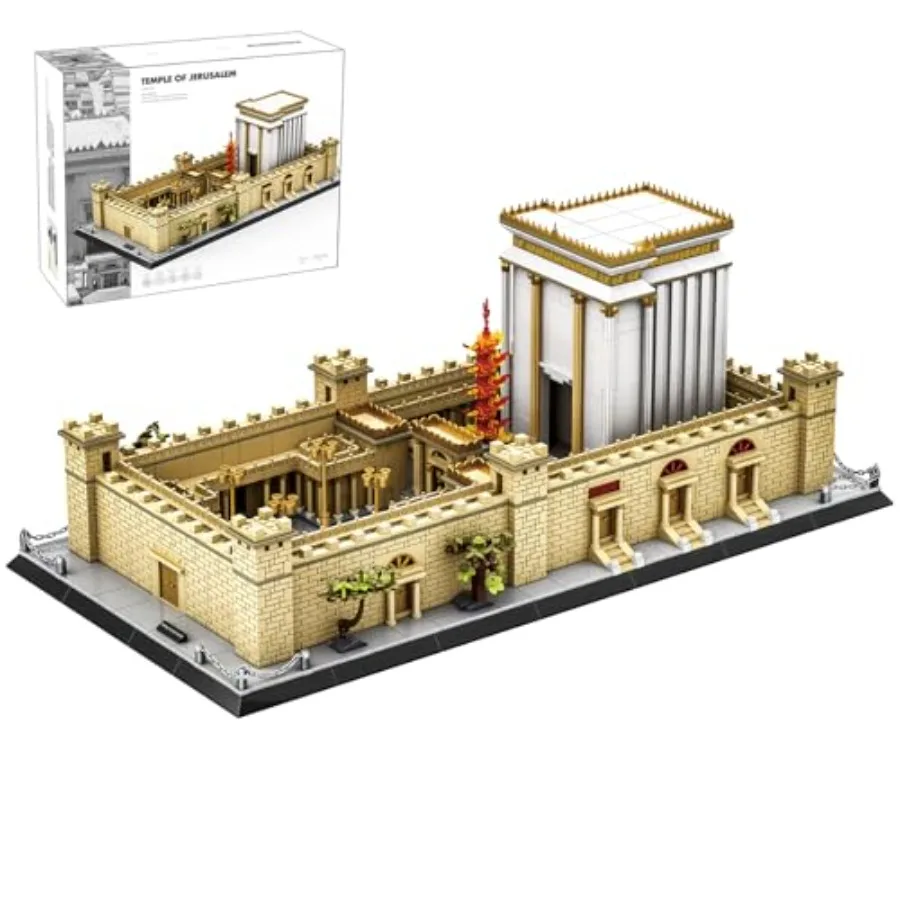 

Jerusalem Temple Building Blocks Sets: Judaism Architecture Toy, Wooden Brown, 3233 PCS, Faith-Inspired Detailed Holy Temple Mo