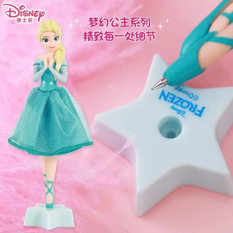 ديزني الأميرة إلسا قلم حبر جاف المجمدة أنيمي آنا الأميرة التصميم زخرفة لعب الأطفال الفتيات الكرتون القرطاسية هدية