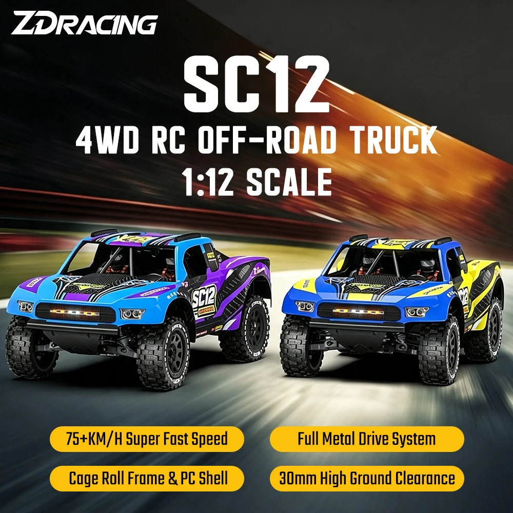 9IMOD SC12 1/12 4WD Brushless RC Short Course Truck RTR High Speed Off Road Aluminum Chassis LED Light All Terrain