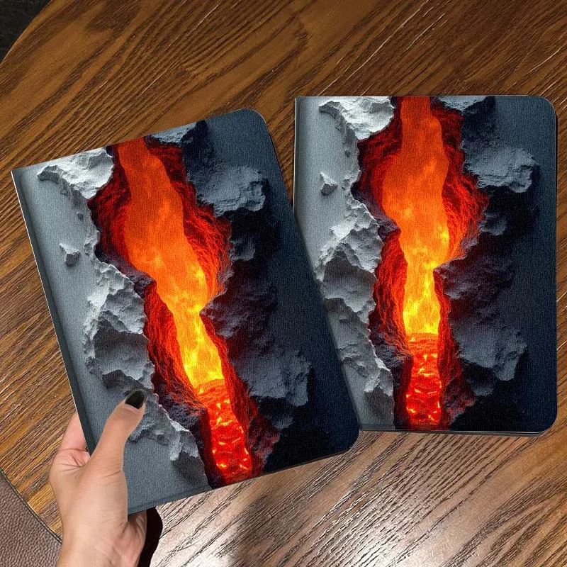 Glowing Lava Luxurious For iPad Pro Mini Air 1 2 3 4 5 6 7 10 11 th 8 9 gen 11 M4 M5 Foldable Tablet Case Cover