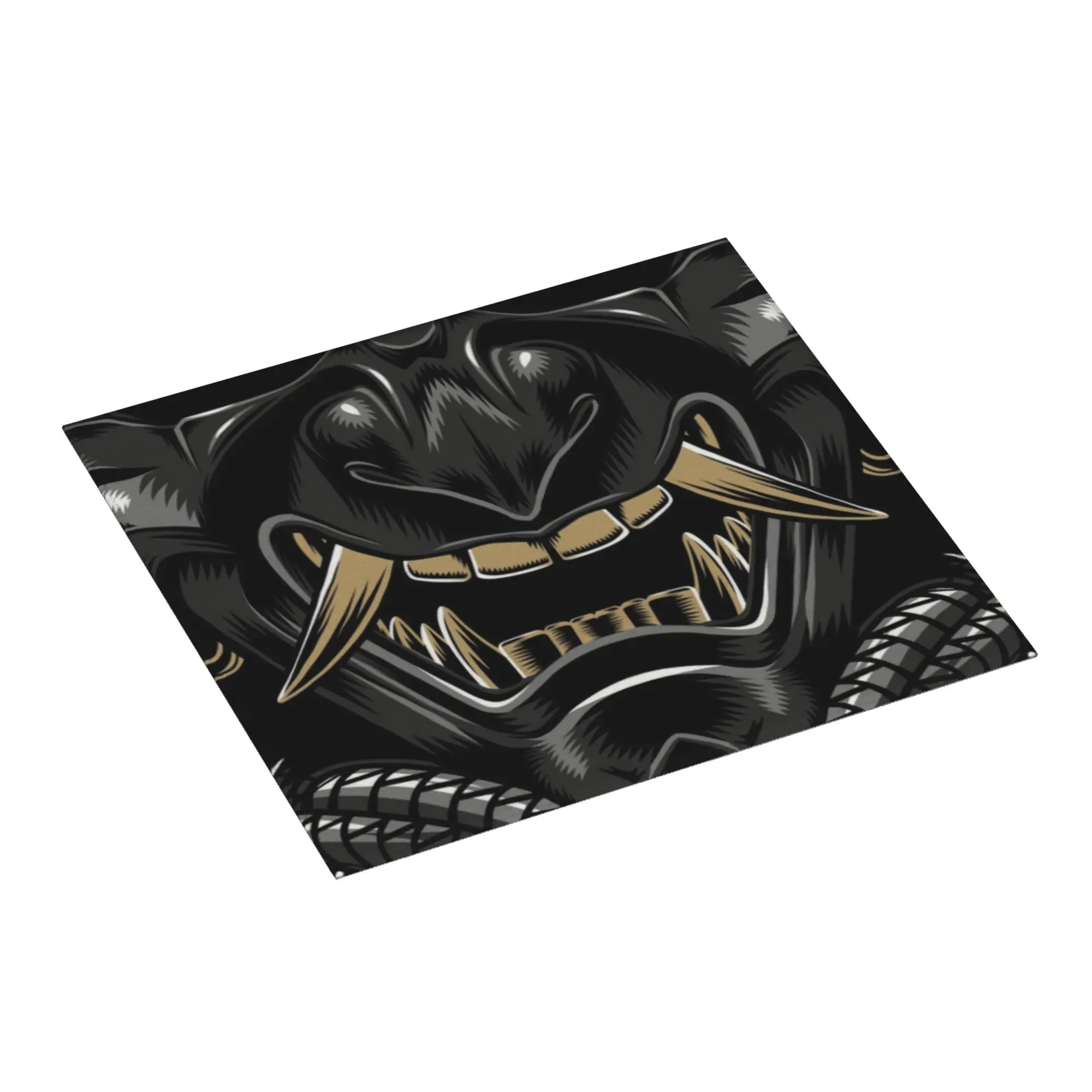 Japan Samurai Demon Oni Non Slip Kitchen Counter Protector Mat Barware Tableware Hannya Tattoo Bathroom Drying Mat For Kitchen