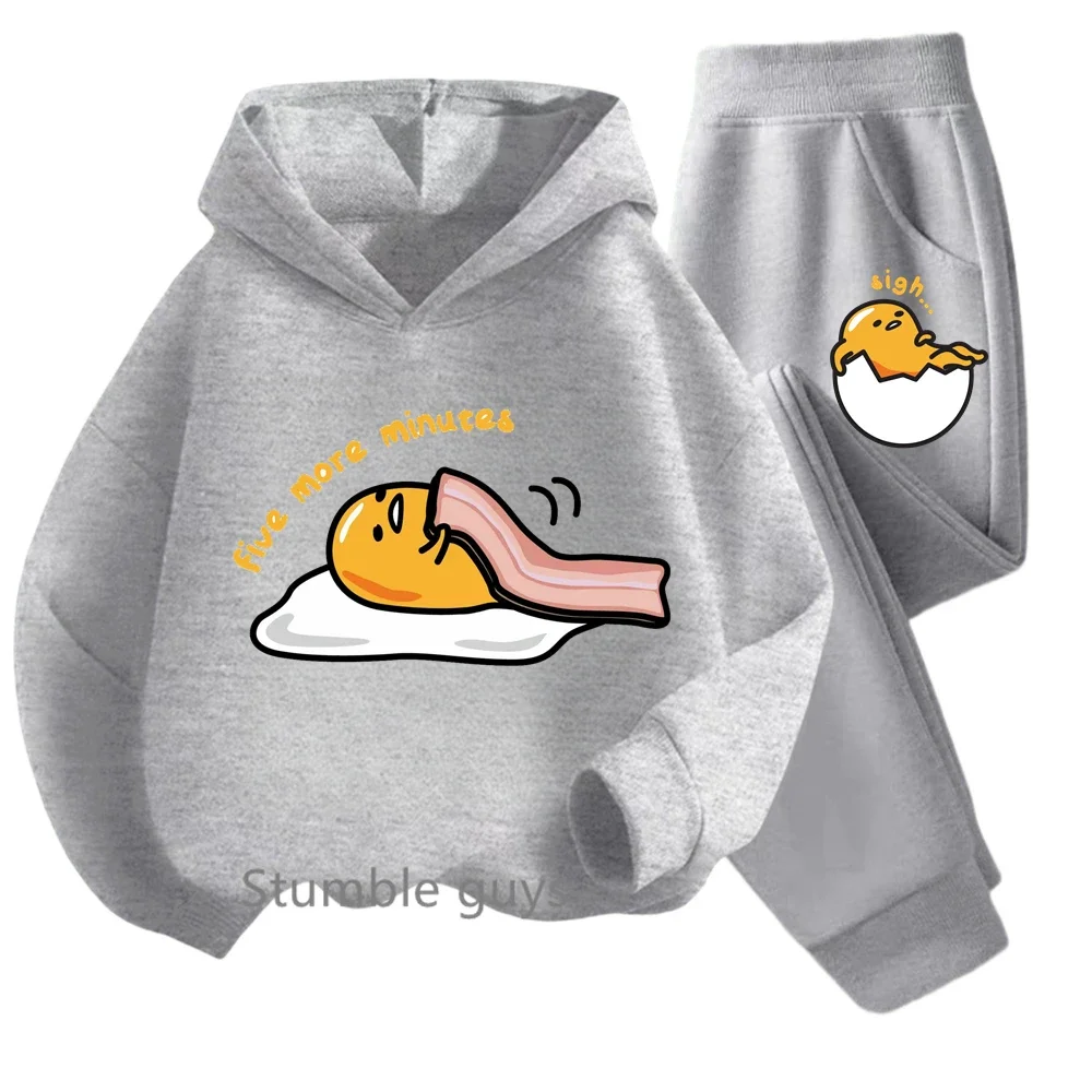 

Kids Anime Gudetama Hoodie Set Autumn Girls Outfit Boys Clothes Sweatshirt
