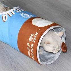 고양이 터널 및 고양이 침대, 주름진 종이, 소리, 접이식, 새끼 고양이 및 기타 애완 동물에 적합 고양이 장난감
