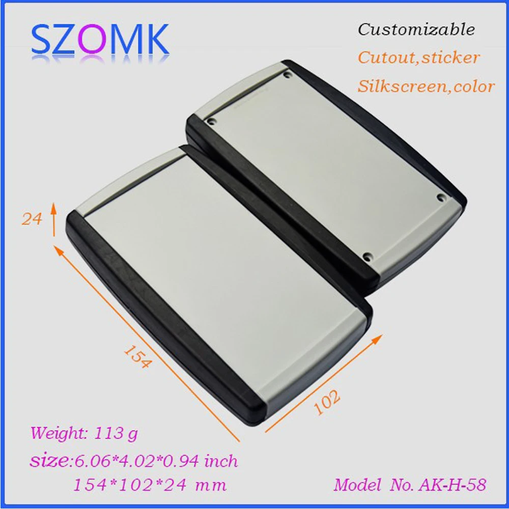 1Piece 154*102*24mm plastic case for electronic equipment grey plastic enclosure custom handheld electrical device housing