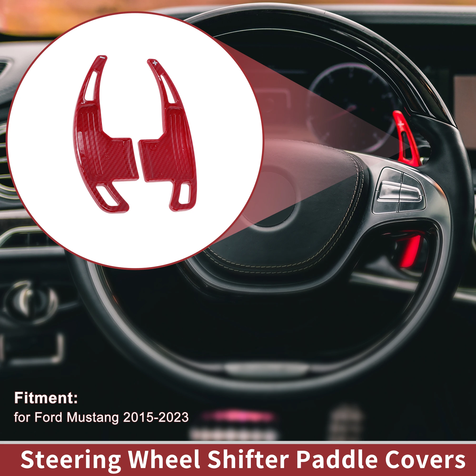 

UXCELL 1 комплект красных пластиковых петель рулевого колеса для Ford Mustang 15-23