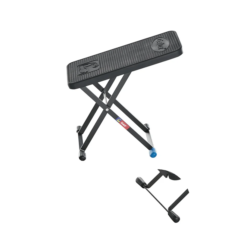 

GALUX Регулируемая подставка для ног для гитары, складная 5-позиционная подножка по высоте, металлическая нескользящая резиновая накладка, прочные детали для гитары