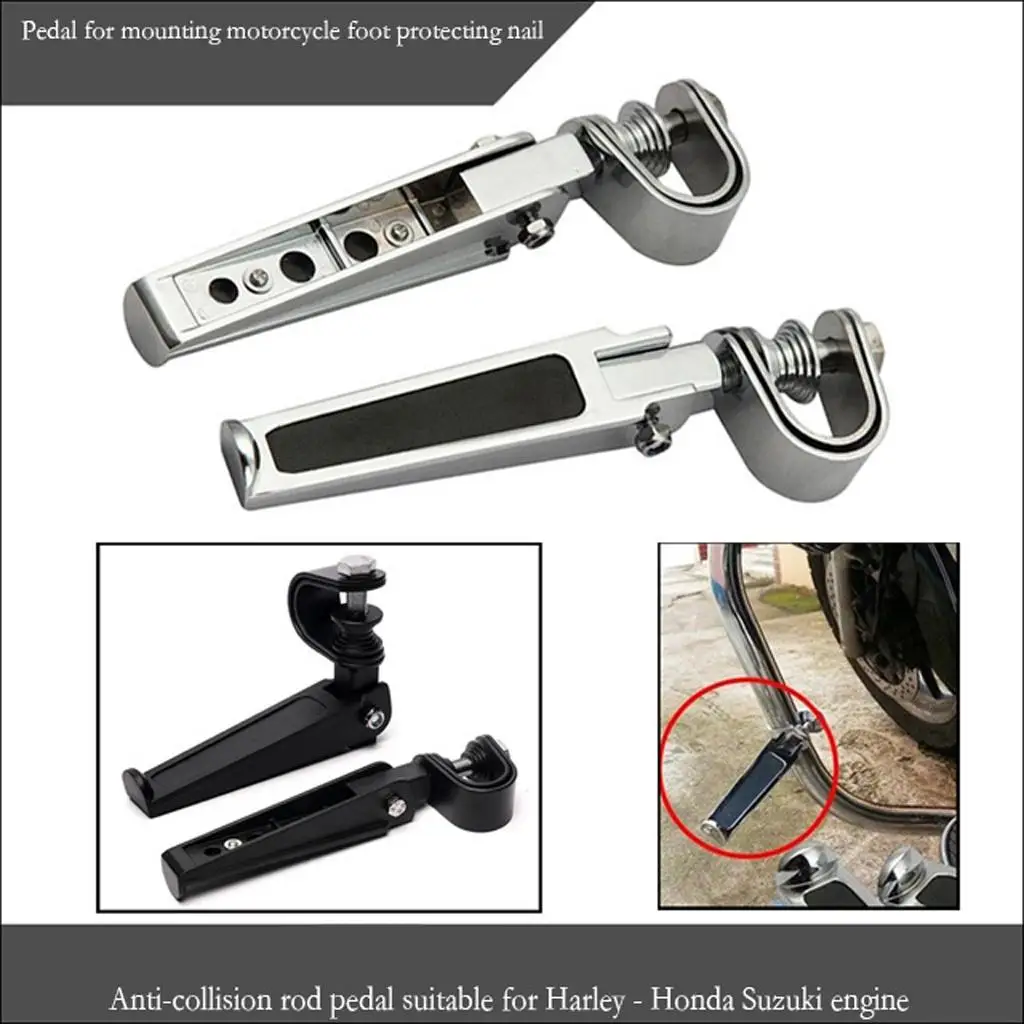 

Folding Motorcycle Foot Pegs Aluminum Alloy Rear Passenger Footrest Pedals Support Frame for Harley Honda Suzuki Motorcycles