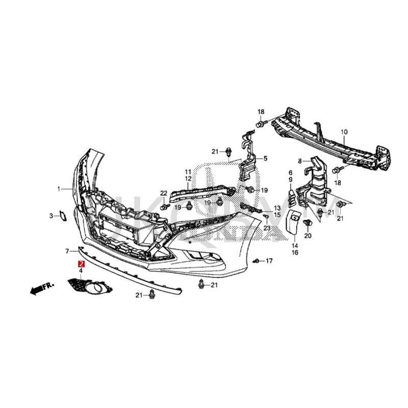 71102TSGH00 71107TSGH00 Suitable for Ho nd a Camry Front fog lamp cover and front fog lamp panel